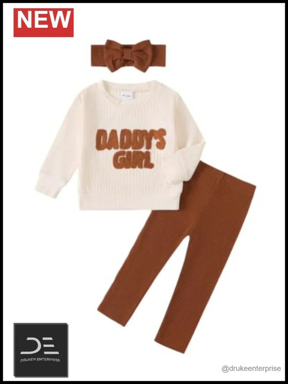 Toddler Girl 3-Piece Sweatshirt Outfit Long Sleeve Pants Headband